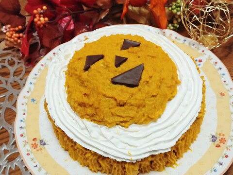 カボチャクリームのハロウィンケーキ♪